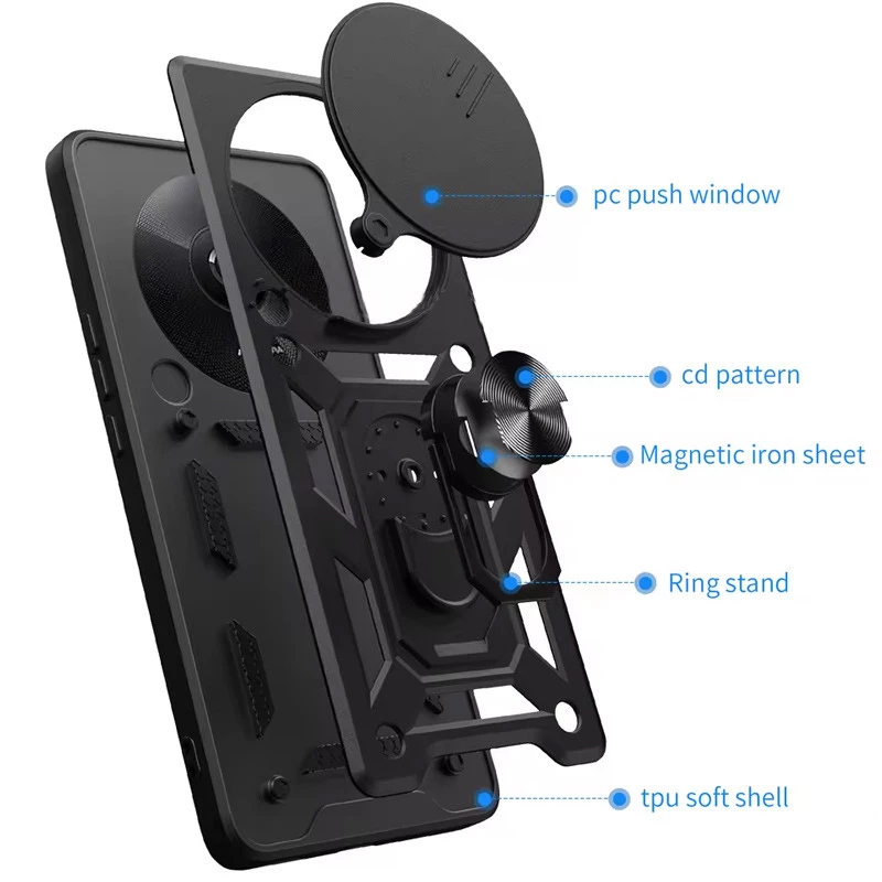 Протиударний чохол Serge Ring з захистом камери на Xiaomi 14 Ultra – Чорний. Фото 4 з 5