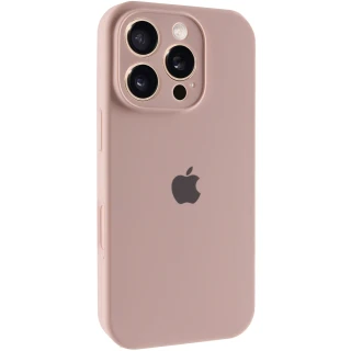 Чохол Silicone Case з захистом камери на Apple iPhone 16 Pro — Рожевий / Pink Sand