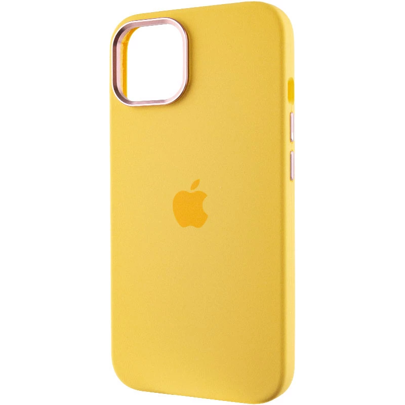 Чохол Silicone Case з металевими кнопками на Apple iPhone 12 (6.1") – Жовтий / Sunglow. Фото 4 з 9