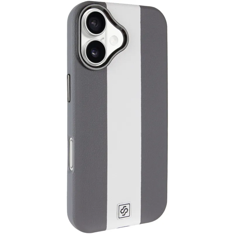 Кожаный чехол Rally with MagSafe для Apple iPhone 17 (6.3") – Grey / White. Фото 1 из 6