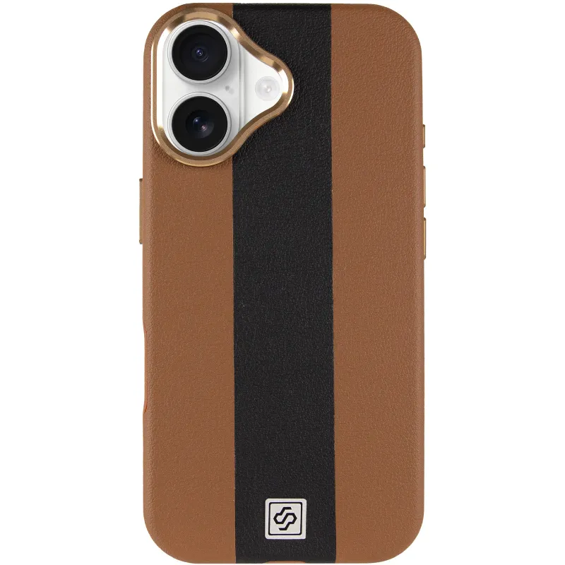 Кожаный чехол Rally with MagSafe для Apple iPhone 17 (6.3") – Brown / Black. Фото 3 из 6