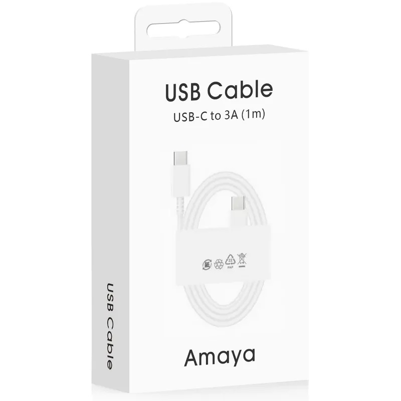 Дата кабель Amaya SD10CC Type-C to Type-C 5A (1m) – White. Фото 3 з 3