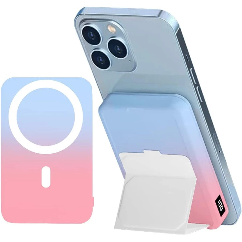 Портативний зарядний пристрій Power Bank JJT-A27-1 Gradient PD20W+QC 22.5W з БЗП 10000 mAh – Blue / Pink. Фото 2 з 7