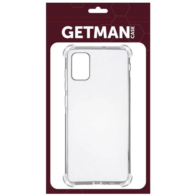 Ультратонкий силиконовый чехол GETMAN с крытыми бортами для Samsung Galaxy A31 – Бесцветный (прозрачный). Фото 3 из 5