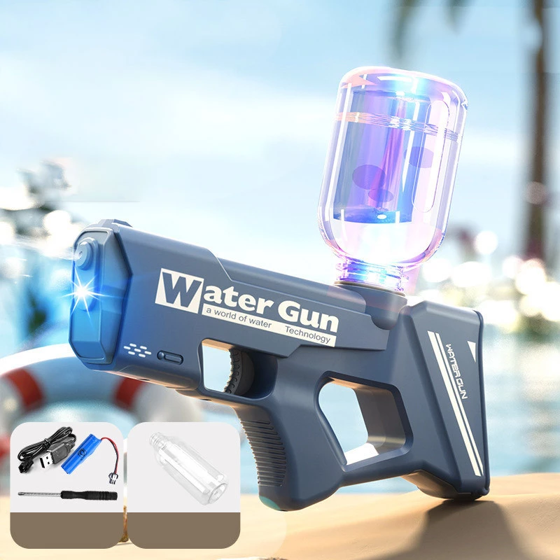 Водяний акумуляторний пістолет Water Gun 8001 (200ml) with lithium battery – Dark Blue. Фото 2 з 3