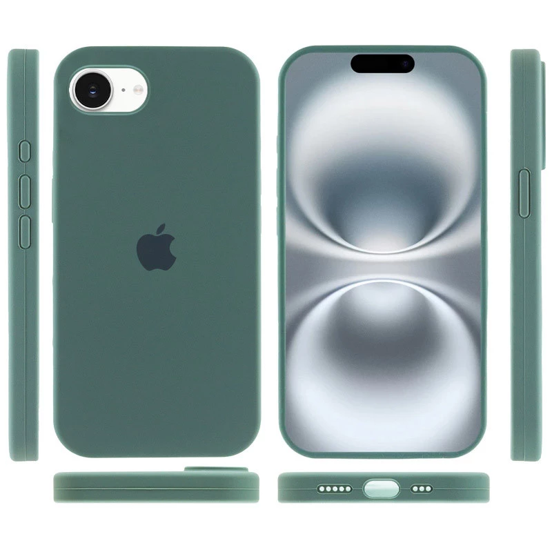Чохол Silicone Case з закритим низом на Apple iPhone 17e (6.1") – Зелений / Pine green. Фото 6 з 6