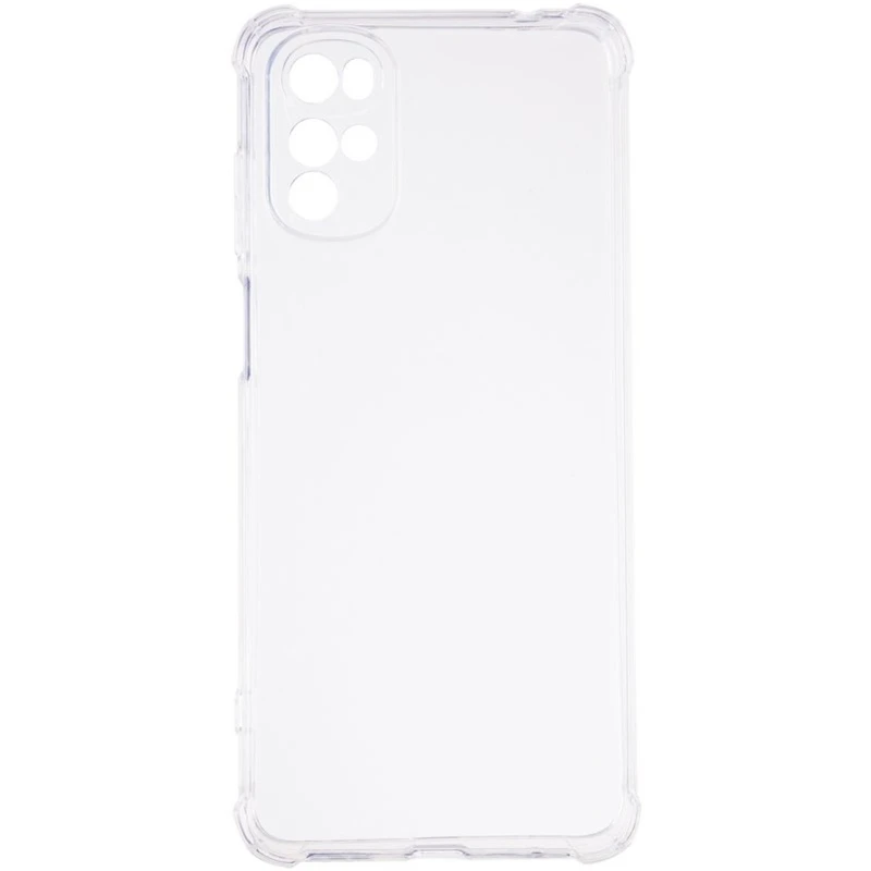 Ультратонкий силиконовый чехол GETMAN с крытыми бортами та камерою на Motorola Moto G22 – Бесцветный (прозрачный). Фото 7 из 8