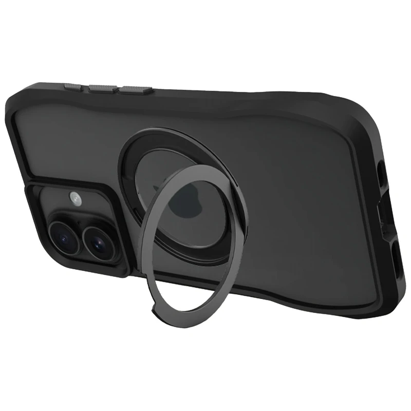 TPU+PC чохол Space Octagon MagSafe with aluminium ring для Apple iPhone 17 (6.3") – Black. Фото 6 з 6