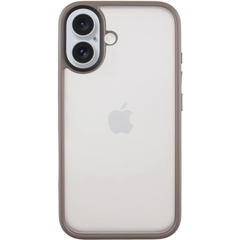 TPU+PC с металлическими кнопками для Apple iPhone 16 – Серый / Grey. Фото 1 из 6