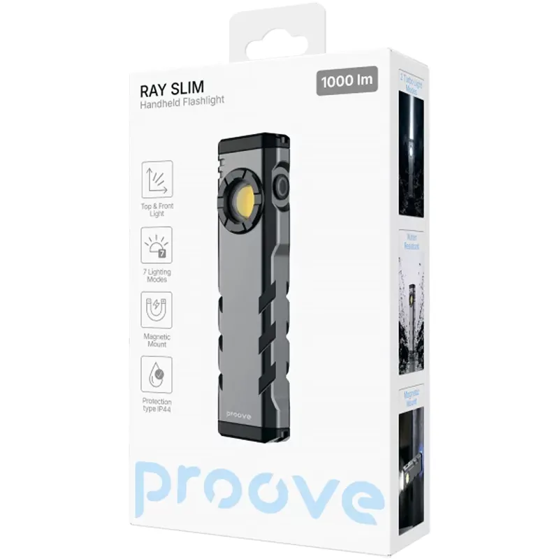 Фонарь аккумуляторный Proove Ray Slim (1000lm 1000mAh) – Gray. Фото 2 из 2