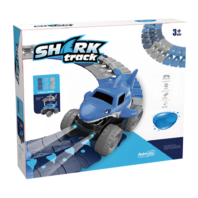 Інтерактивний трек з інерційною машинкою SHT 5510-2 Shark Trak (138pcs/1CAR) – Blue. Фото 3 з 3