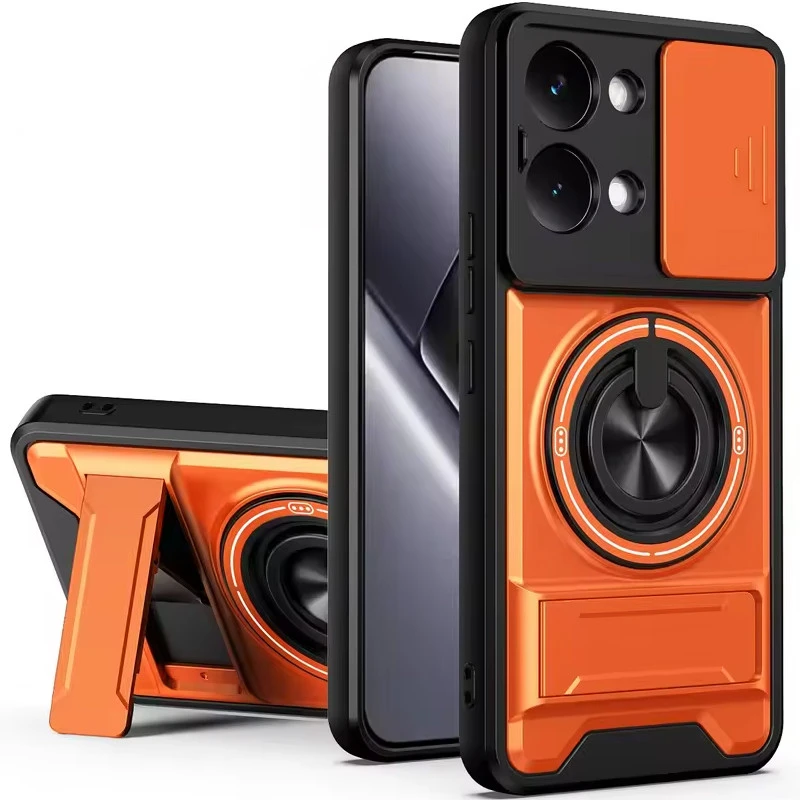 Ударостійкий чохол Camshield StandRing case для Infinix Hot 40i – Orange. Фото 1 з 1