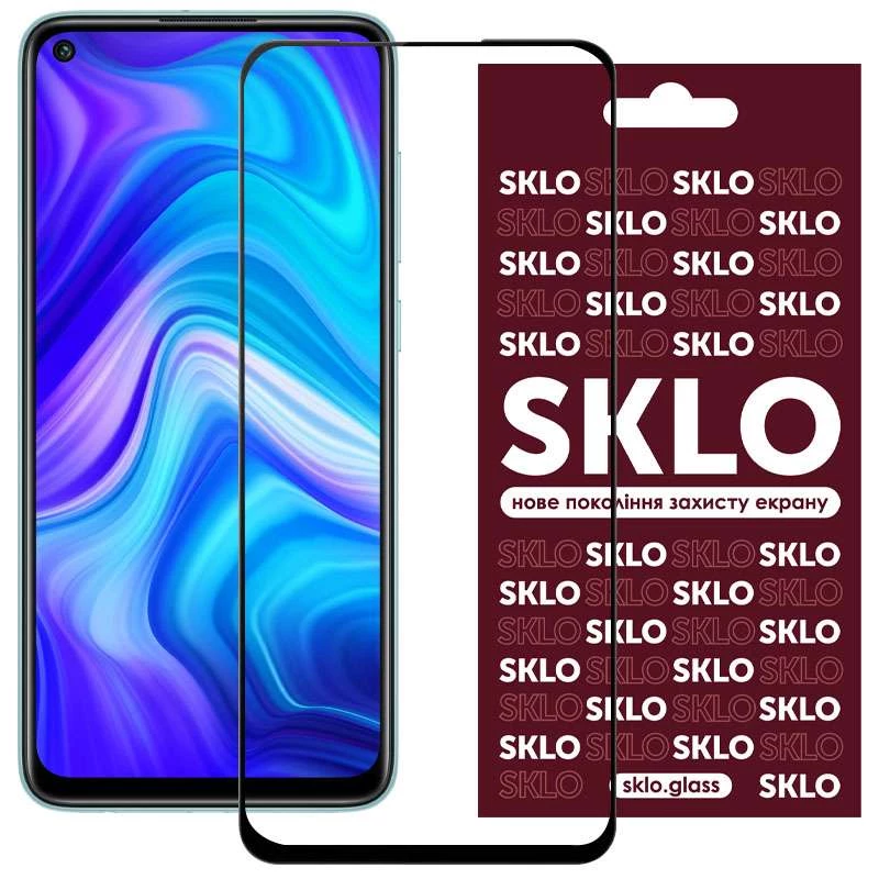 Захисне скло SKLO 3D Xiaomi Redmi Note 9 5G / Note 9T – Чорний. Фото 1 з 4