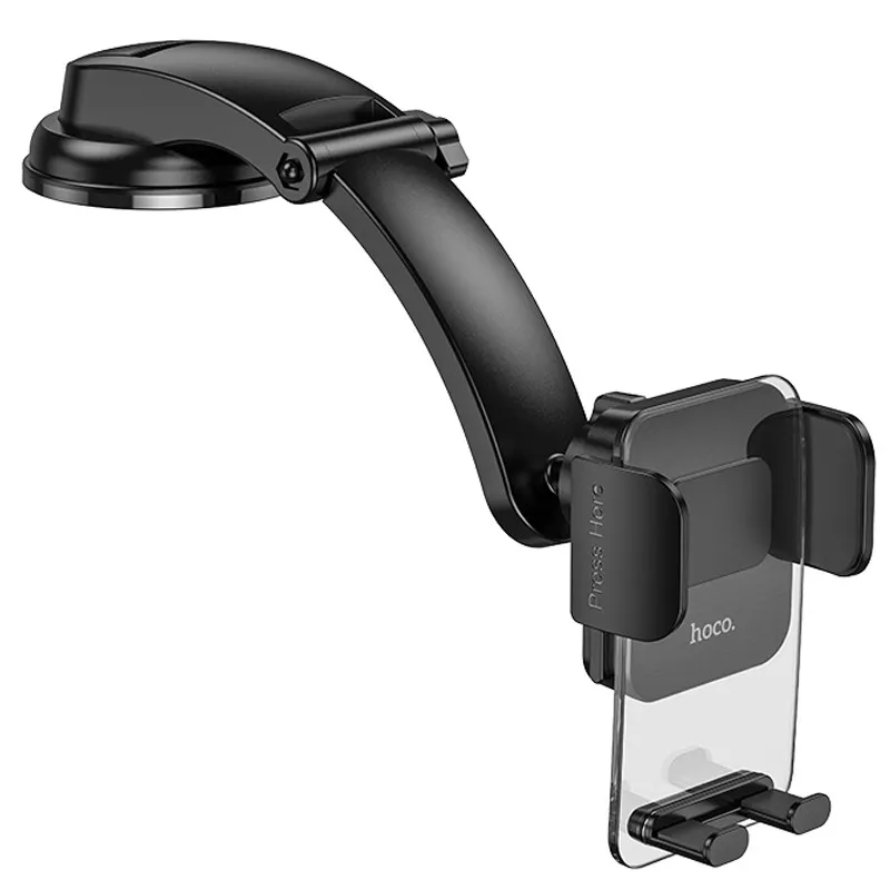 Автодержатель Hoco CA118 Delicate press type (center console) – Space Black. Фото 4 из 7