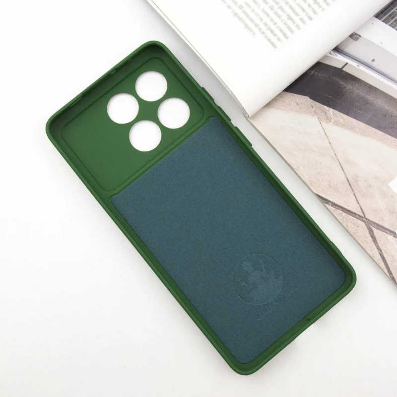 Чехол Silicone Case Lakshmi с закрытой камерой для Xiaomi Redmi Note 13 Pro 4G – Зеленый / Dark green. Фото 6 из 9