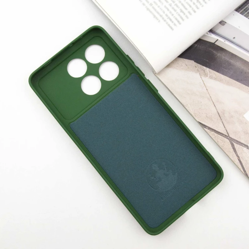 Кольоровий силіконовий чохол GETMAN із закритою камерою для Xiaomi Poco X6 – Зелений / Dark green. Фото 3 з 5