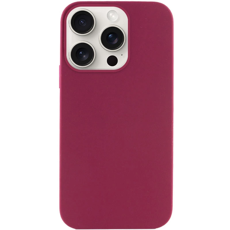 Чехол с закрытым низом Silicone Case для Apple iPhone 16 Pro – Бордовый / Maroon. Фото 2 из 4