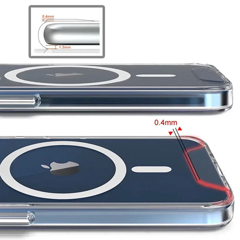 Силіконовий чохол Space Case з MagSafe на Apple iPhone 16 Plus – Прозорий. Фото 7 з 9