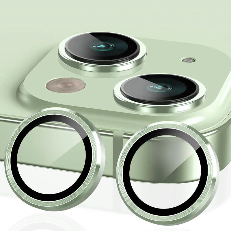 Металеве захисне скло на камеру на Apple iPhone 15 Plus (6.7") – Салатовий / Light Green. Фото 4 з 6