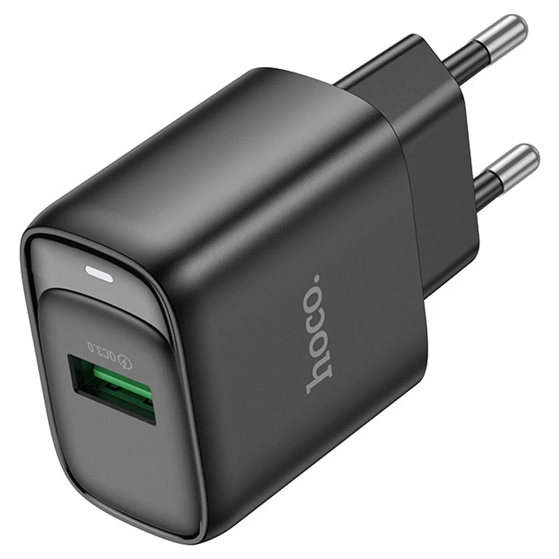 МЗП Hoco C140A Smart QC3.0 (1USB/3A) – Black. Фото 2 з 6