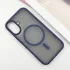 TPU+PC чехол Metal Buttons with Magnetic Fit для Apple iPhone 16 – Синий / Navy Blue. Фото 2 из 8
