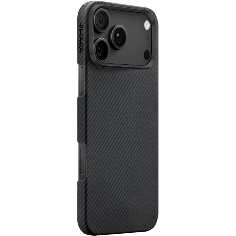 Чехол Aramid Fiber PTK Premium with MagSafe (NFC) для Apple iPhone 17 Pro (6.3") – Black / Grey. Фото 1 з 3