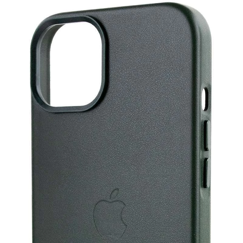 Кожаный чехол Leather Case с MagSafe для Apple iPhone 14 (6.1") – Military green. Фото 7 из 9