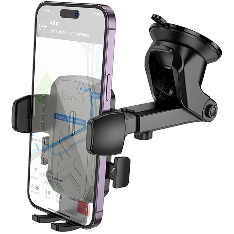 Автотримач Hoco H65 Gamble one-button (center console) – Black. Фото 3 з 4
