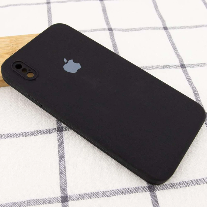 Чохол Silicone Case Square з захистом камери на Apple iPhone XS (5.8") – Чорний / Black. Фото 2 з 3