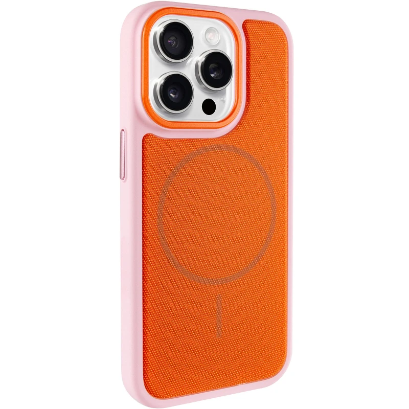 Чехол TPU TechWoven Hybrid with MagSafe для Apple iPhone 15 Pro (6.1") – Pink / Orange. Фото 2 из 8