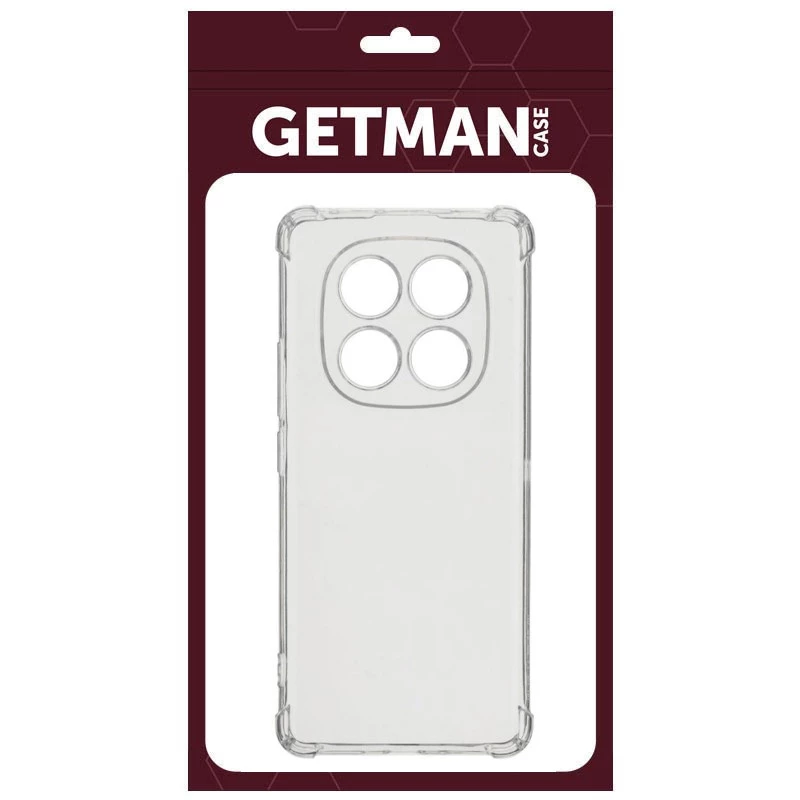 Ультратонкий силіконовий чохол GETMAN з критими бортами та камерою для Xiaomi Redmi Note 14 Pro+ 5G – Безбарвний (прозорий). Фото 7 з 8