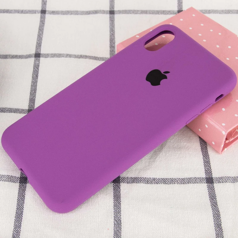 Чехол Silicone Case с закрытым низом для Apple iPhone XS Max (6.5") – Фиолетовый / Grape. Фото 2 из 3