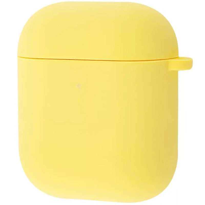 

Силіконовий футляр для навушників Airpods Slim + карабін (Жовтий / Canary Yellow)