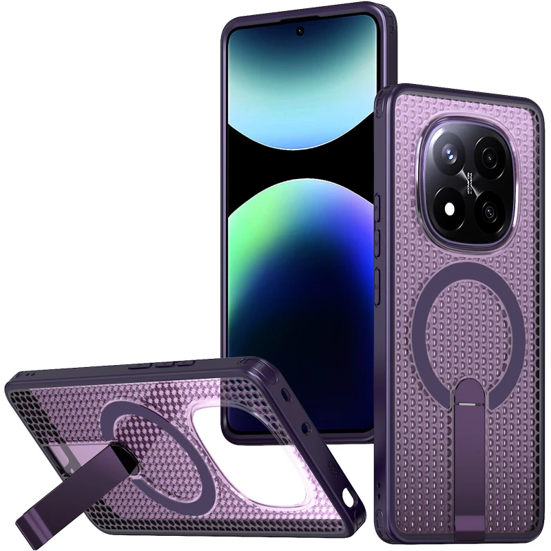 Чохол TPU Breeze with MagSafe stand для Xiaomi Redmi Note 14 Pro 4G – Purple. Фото 1 з 3