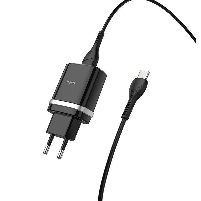 

СЗУ Hoco C12Q Smart QC3.0 (1USB/3A) + Type-C (Черный), Чорний