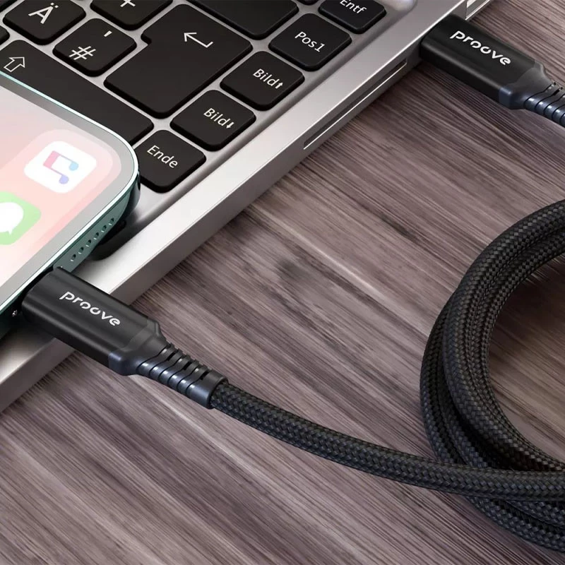 Дата кабель Proove Speed Line Type-C to Type-C USB 240W 4.0 (1m) – Black. Фото 3 з 3