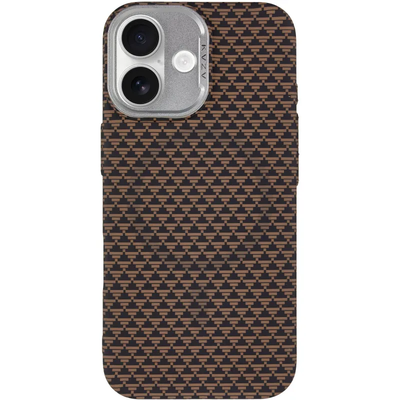 Чехол TPU+PC KVZV Triangular Pattern with Magnetic Fit для Apple iPhone 17 (6.3") – Khaki. Фото 4 из 7