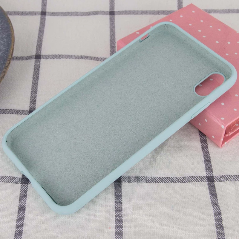 Чохол з закритим низом Silicone Case на Apple iPhone XS (5.8") – Бірюзовий / Turquoise. Фото 3 з 3