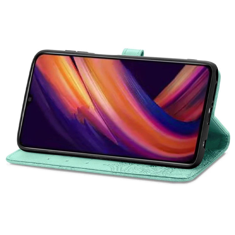 Шкіряний чохол-книжка Art Case з візитницею для Samsung Galaxy M34 5G – Бірюзовий. Фото 4 з 8