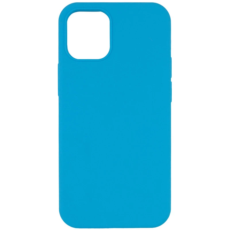 Чехол с закрытым низом Silicone Case для Apple iPhone 12 Pro (6.1") – Голубой / Blue. Фото 1 из 3