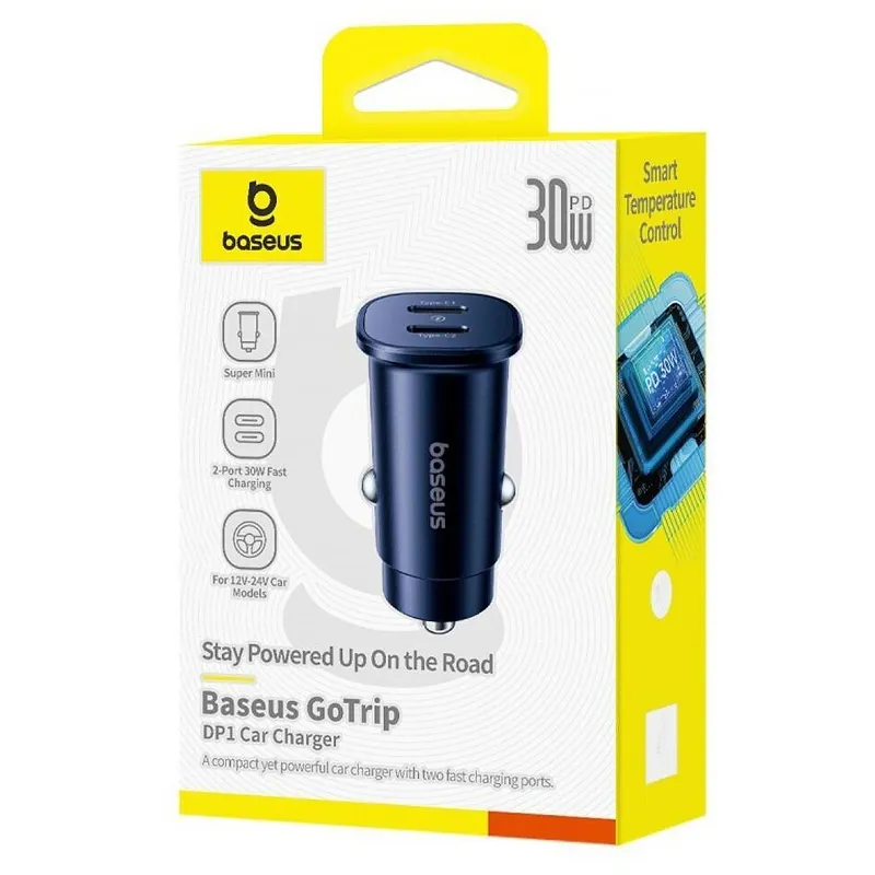 АЗП Baseus GoTrip DP1 PD30W (2USB-C) (C00072300123) – Cosmic Black. Фото 4 з 4