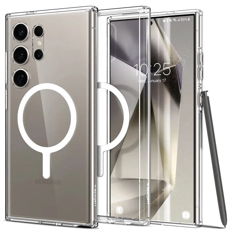 Чехол SGP Ultra Hybrid (MagFit) для Samsung Galaxy S25 Ultra – Прозрачный. Фото 1 из 7
