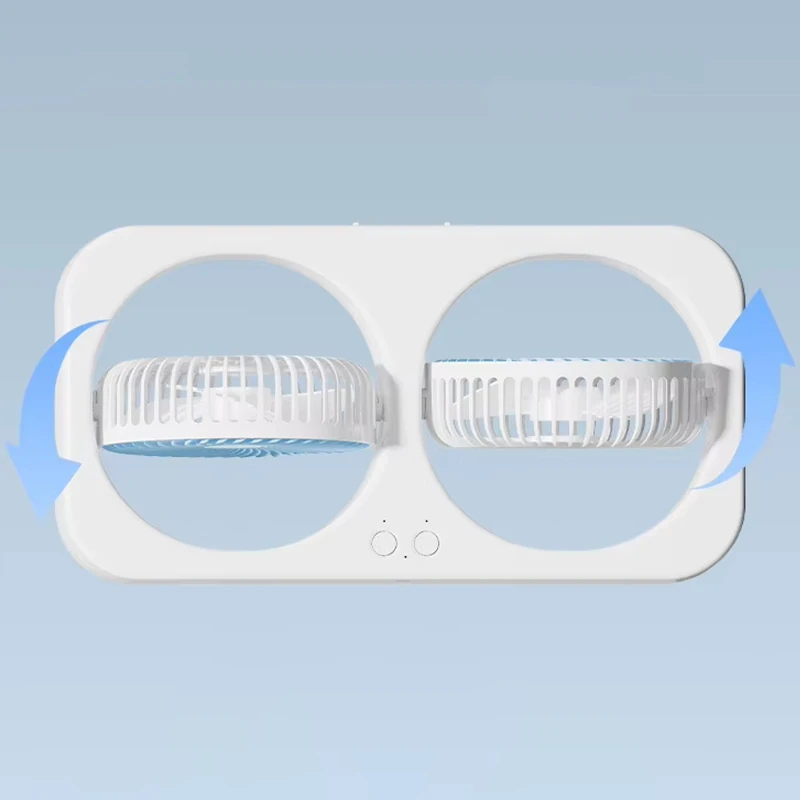 Настільний вентилятор F105 Dual-Fan Design 1800mAh – Blue. Фото 4 з 6