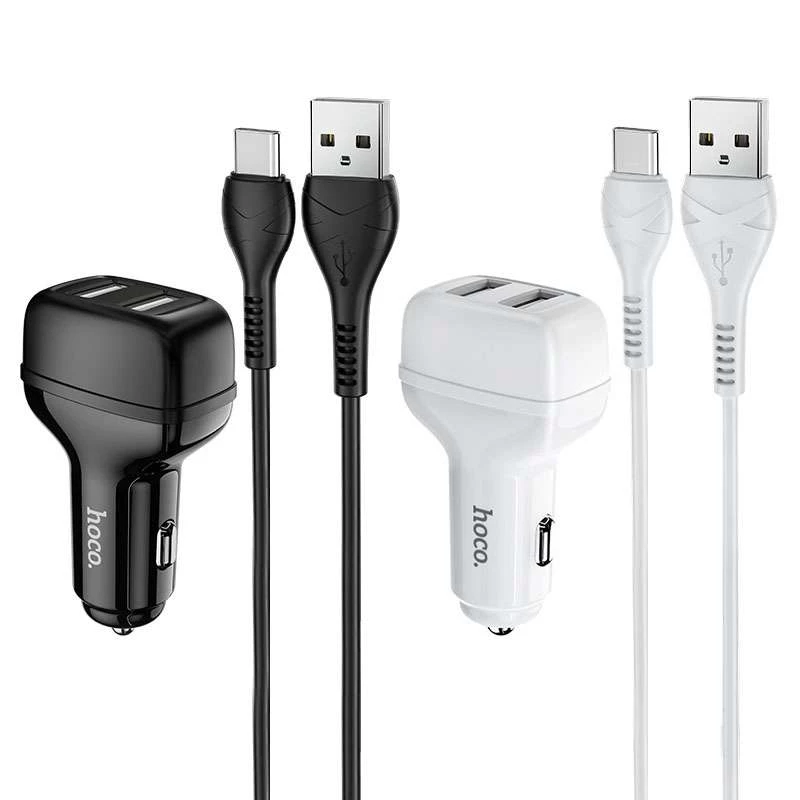 АЗП Hoco Z36 (2USB/2.4A) + Type-C фото 1 з 1