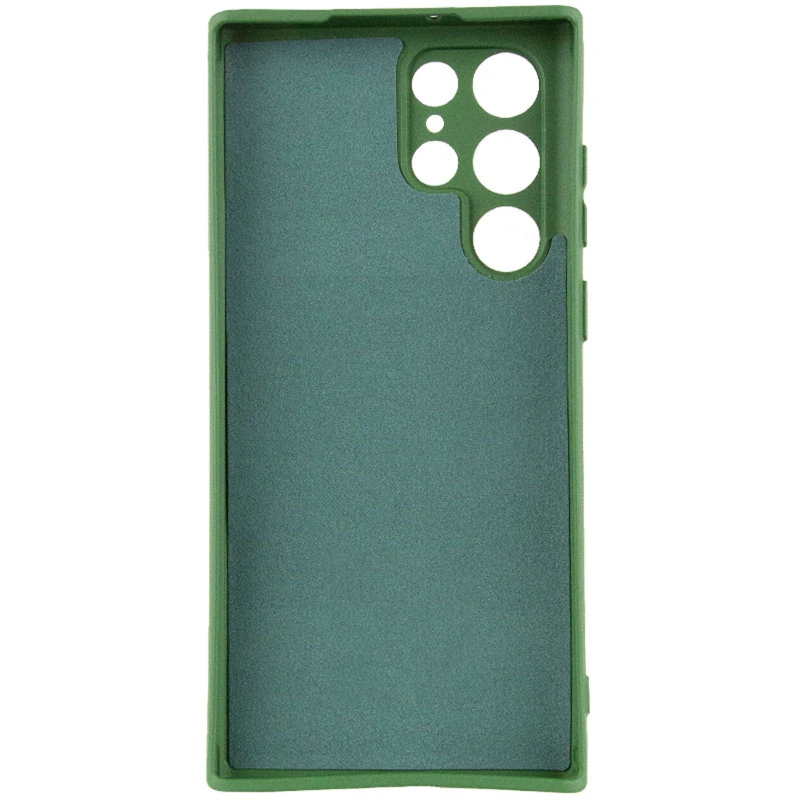 Цветной силиконовый чехол GETMAN с закрытой камерой на Samsung Galaxy S26 Ultra – Зеленый / Dark green. Фото 3 из 3