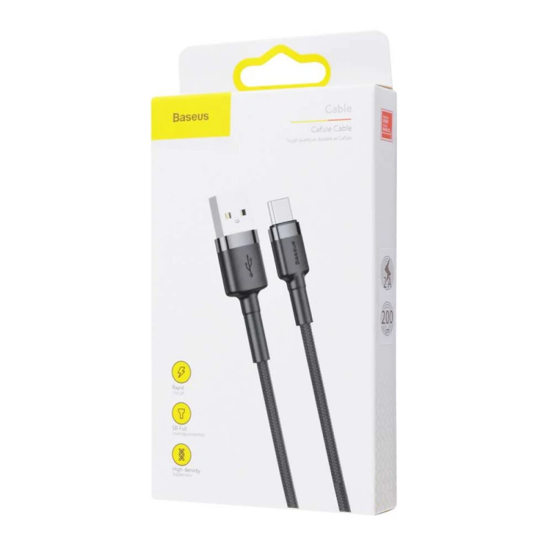 Дата кабель Baseus Cafule Type-C Cable 2A (2m) – Black / Red. Фото 5 из 5