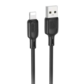 Дата кабель Borofone BX113 Lenny USB to Lightning 2.4A (1m) — Black