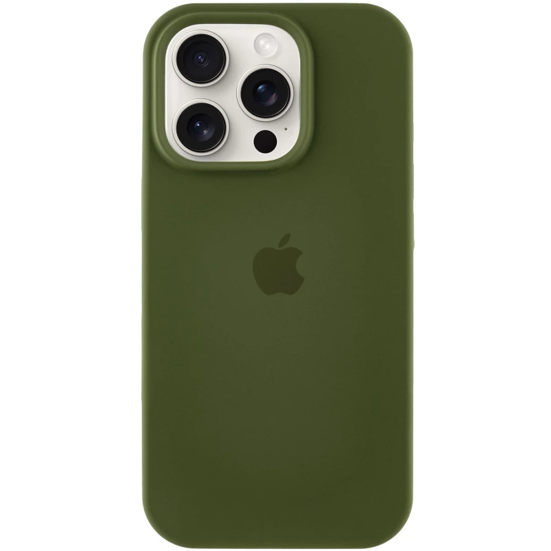 Чехол Silicone Case с закрытым низом для Apple iPhone 13 Pro Max (6.7") – Зеленый / Dark Olive. Фото 2 из 11