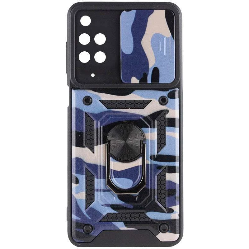 Ударостійкий чохол камуфляж Serge Ring зi шторкою на камеру на Xiaomi Redmi 10 – Фіолетовий / Army Purple. Фото 3 з 6
