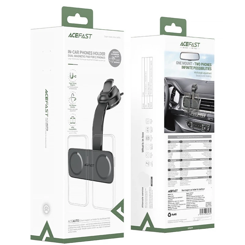 Автотримач Acefast D60 Dual Mount – Black. Фото 5 з 5